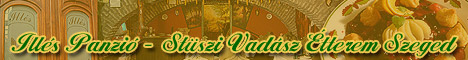 Ill�s Panzi� Szeged. St�szi Vad�sz�tterem - Szeged els� vad�sz �tterme. �tterem, vad �telek, vaddiszn�, vadny�l, f�c�n, �z, szarvas, rendezv�nyek, �ll�fogad�sok, olcs� sz�ll�slehet�s�g, sz�ll�s, sz�ll�shely, szoba Szeged, �d�l�si csekk elfogad�s
